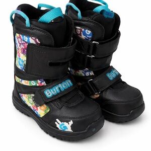 Burton Kids' Snowboard Black Boots with Multicolor Design